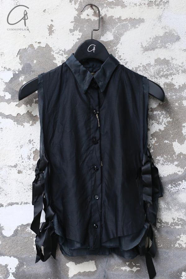 ARCHIVIO J.M.Ribot 24 Spring/Summer Side Tie Top Vintage Silk Black AWSH23/OR